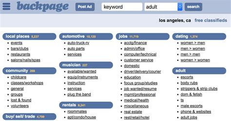 what websites are similar to craigslist and backpage